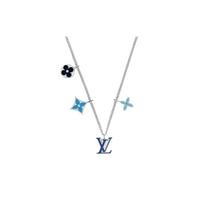 Louis Vuitton Instinct Monogram Floral Brass Necklace Men necklace Silver M00917 Box+Shopping Bag