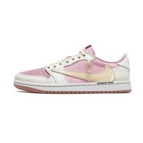 Travis Scott x Jordan Air Jordan 1 Rožiniai Balti Travis Scott X AJ1 Atsparūs Dilimui Žemi Krepšinio Batai DZ4137-700(Komanda1603) 35.5