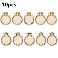 10x 20x Mini Embroidery Hoop Ring Wooden Cross Stitch Frame Handmade Pendant Crafts Embroidery Circle Sewing Kit