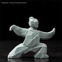 Chinese Style Tai Chi Kung Fu Statue Artificial Stone Handmade Kung Fu Character Ornament Heavy-duty Natural Tea Pet Figurine