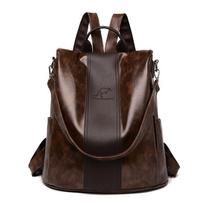 New Fashion Backpack Luxury Designer Ladies Anti-theft Backpack Women Soft Leather School Bag Large Capacity Travel Bags Mochila ruda