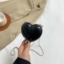 Snake Bone Chain Love Shape Crossbody Bag PU Shoulder Bag Box Shoulder Bag Crossbody Bag Large Capacity Lipstick Bag Party juoda