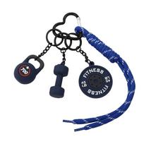 Heart Buckle Barbell Plates Key Chain Bag Charm Creative Simulation Dumbbells Keyring Mini Cool Fitness Series Pendant Gifts