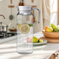 Acrylic Large Capacity Water Pitcher Cold Beverage Jug Tea Pot 1100ml Clear Durable Leak Resistant Lid Handle One Size