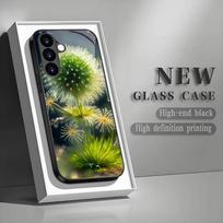 Dandelion tempered glass phone case suitable for Samsung Galaxy S26 S25 S24 S23 S22 S20 FE/Ultra/Plus anti drop back cover GalaxyS25