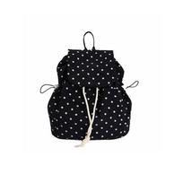 Girl Multiple Pockets Polka Dot Backpack Drawstring Lace-up Cloth Versatile Daypack Preppy Korean Lightweight Backpack Business juoda