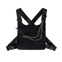 Casual Multi Pocket Men Chest Bag Large Capacity Nylon Man' s Vest Bag Streetwear Phone Pack Message Crossbody Pouch Unisex