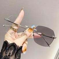 Frameless Color-changing Anti-blue Light Ultra-bright Glossy Edge Frame For Near-sightedness Pa-tients 9908 Trendy Glasses 0