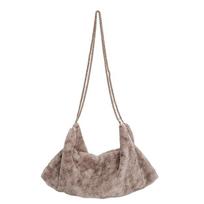 New Leopard Print Fluffy Crossbody Bag Women Fashi Simple Commuting Hobo Bag Comfortable and Versatile Texture Shoulder Bag kava