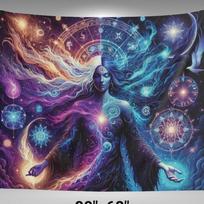 Tapestry Goddess Hecate cosmic witch divine 75x100 juoda