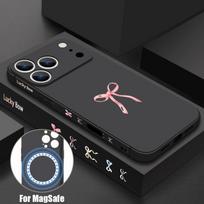 Bowknots Print Case For iPhone 17 Pro Max iPhone 16 15 14 13 Pro Max Magnetic For Magsafe Soft Silicone Phone Back Cover iPhone 16 juoda