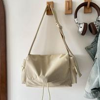 New Fashi Nyl Messenger Bag Women Lightweight Simple Crossbody Bag Fashiable and Versatile Shoulder Bag Pure Color