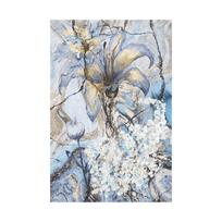 Modern Blue Lilies Abstract Painting Wall Art Colorful Flowers Canvas Decorative Picture Poster Living Room Home Decor Artwork 21cm x 30cm No Frame