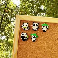 5pcs Creative Push Pin Panda Cute Flower Fortune Soft Wooden Board Felt Photo Wall Message Board China Mainland