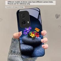 Small pebble flowers For Motorola Moto Edge 20 Lite 30 Pro 40 Neo 50 Ultra G45 G54 G55 G75 G84 G85 G Play 23 Glass Phone Case Motorola Edge 20 Pro