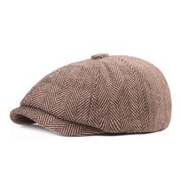 Herringbone aštuonkampė kepuraitė Vyriška beretė Vidutinio amžiaus ir pagyvenusių žmonių Retro progresyvi kepuraitė Laikraščių berniukų kepuraitės tapytojų kepurės chaki