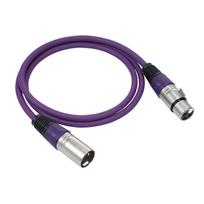 1 pakuotė 3 kontaktų Dmx kabeliai Moteriški XLR Patch kabeliai DMX512 Signalinis kabelis Mikrofono kabelis XLR kabelis violetinė