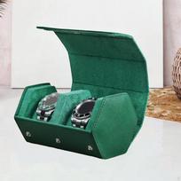 Watch Display Box 2 Slots Practical PU Stable Jewelry Collection Holder Timepieces Roll Case for žalia