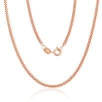 Sidabrinė Cartier grandinėlė 2 mm su deimantiniu pjovimu ir raudono aukso padengimu, 40 cm