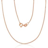 Vaikiška sidabrinė Cartier grandinėlė 1 mm su deimantiniu pjovimu ir raudono aukso padengimu, 38 cm