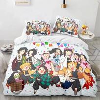 Anime Demon Slayer Kamado Tanjirou Bedding Set Duvet Cover Bed Set Quilt Cover Pillowcase Comforter king Queen Size Boys Adult s 70x133cm 2pcs