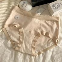 Lingerie 7A Antibacterial Pure Cotton Underwear Women's Middle Waist No Trace All Cotton Extended Crotch Large Women's Triangle Panties M