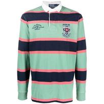 Polo Ralph Lauren SS22 Logo Embroidered Striped Long Sleeve Polo Shirt Men tops Mint-Green 710880813-001 L