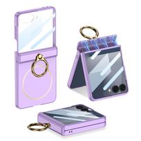 Suitable for Samsung Z Flip7 Folding Mobile Phone Case Ultra Thin Shaft Full Inclusive Ring Fashionable Magnetic Thin Ring Wireless Charging SM-Flip7