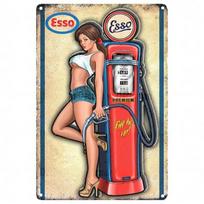 Mike86 ESSO Tigras PIN UP Vintažiniai Metaliniai Skardos Ženklai Vyro Urvas Naftos Parduotuvės Plakatai Dekoras LTA 20x30cm