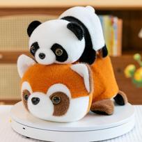 Populiari raudonosios pandos apverčiama dvipusė lėlė-šunelis, mielas pliušinis žaislas, pagalvė-mėtyklė, skudurėlio lėlė 25cm 0.1kg (size including tail) orange