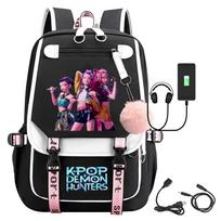 KPOP Raganių Medžiotojai Filmo Periferinis Spausdintas Kuprinė Mokyklinė Kuprinė Studentų Kampuso Pūkuotas Kuprinė Average size