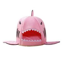 Comfortable Cave Design Kennel Shark Shape Cat Dog Pet Soft Nest XS rožinė