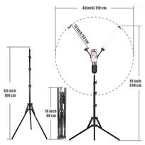 Flexible 2-Arms LED Video Light 3000K/4000K/6000K Bi-color Dimmable Timer 1.6M/63in Metal Light Stand Photography Fill Light