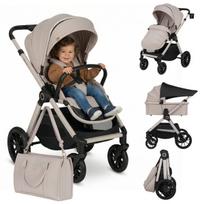 2-in-1 vežimėlis su lopšiu ir sportine dalimi visiems sezonams iki 22 kg – Lionelo Layla Beige Sand