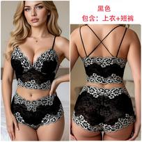 Night Concubine Underwear Lace Women's Confusion Color Matching Suspender Two-piece Set S juoda