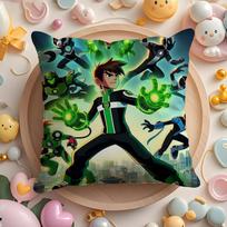 Cartoon B-Ben 10 Cool Pillow Case Soft Plush Fabric Double-Sided Printed Cushion Cover Warm Winter Sofa Pillow Case 30cmx30cm
