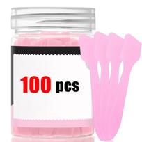 Crescent-Shaped Plastic Mask Mixing & Dispensing Stick for Beauty Salons 50 pcs per jar rožinė