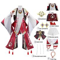 Cosplay Yae Miko Guuji Yae kostiuminis perukas arklio uodega žaidimas Helovino karnavalas Moterų drabužių rinkiniai XXXL