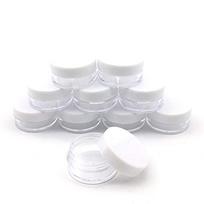 100 pcs Small Sample Empty Clear Container Jar with Lid Covers Cases for