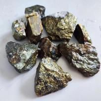 Natural Containing Gold Silver and Copper Ore CuFeS2 Chalcopyrite Stone Specimen Mineral Crystal Ore Stone Teaching Specimens Experimental Random size auksas