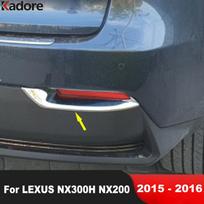 Galinio buferio rūko žibinto dangtelio apdailos elementai LEXUS NX300H NX200 2015 2016 Chromuotos automobilių aksesuarai Galinio rūko žibinto rėmelio apdailos elementai