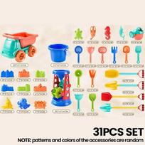 Beach Toy Set for Kids Sand Wheel Sand Bucket Scooter Shovel Rake Sailboat Cute Molds Outdoor Sandbox Sand Toys