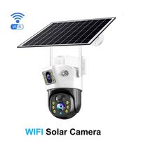 Wireless Solar Camera – Auto Charging, HD WIFI/4G Surveillance, PIR Human Detection Video Monitor 【5】WIFI Camera juoda/balta