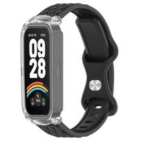 Dėklas+Dirželis Xiaomi mi band 9 8 active išmaniajam laikrodžiui priedai sportinis Silikoninė apyrankė correa PC korpusas Dangtelis Redmi band 2 3 For Redmi band 3 juoda