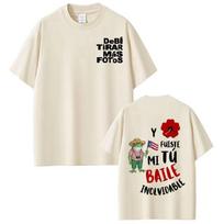 Rapper Bad Bunny Tour Graphics T-Shirt Men's Women Vintage T Shirts Short-sleeved Unisex Cotton T-shirts S