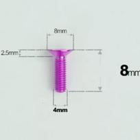 Multiple Color M4 p0.7mm x 8 10 12 14 16 18 20 -45mm GR5 Titanium Alloy Countersunk Screw Bolt  T20 Torx Flat Head For Motocycle 4x8mm violetinė