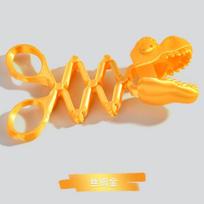 3D Printed Dinosaur Funny Spoof Telescopic Spring Manipulator Clip Bite Hand Dinosaur Prank Parent-child Interaction Toy Gift