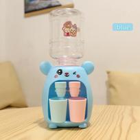 Cartoon Kids Water Dispenser Toy with 2 Cup Mini Double Headed Water Dispenser Animal Kitchen Role Play Toy for Children mėlyna