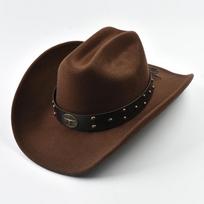 Men Women Vintage Big-edge Western Cowboy Hat  Gentleman Cowgirl Jazz Hat Cloche Church Caps Can be adjusted ruda