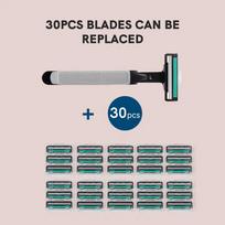 Mini Water-washable 3-in-1 Electric Shaver Manual Razor 30pcs+1*holder